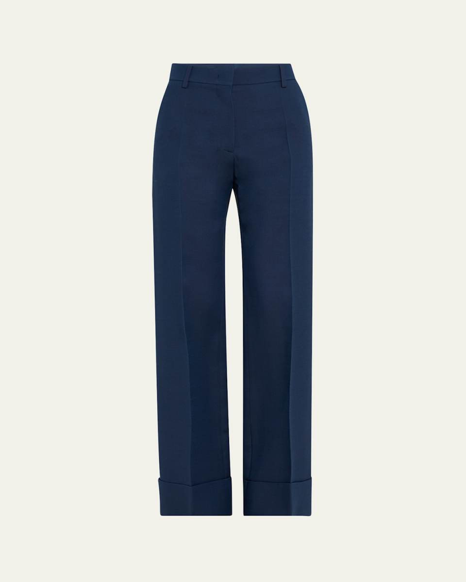 Cuffed Suiting Wool Trousers